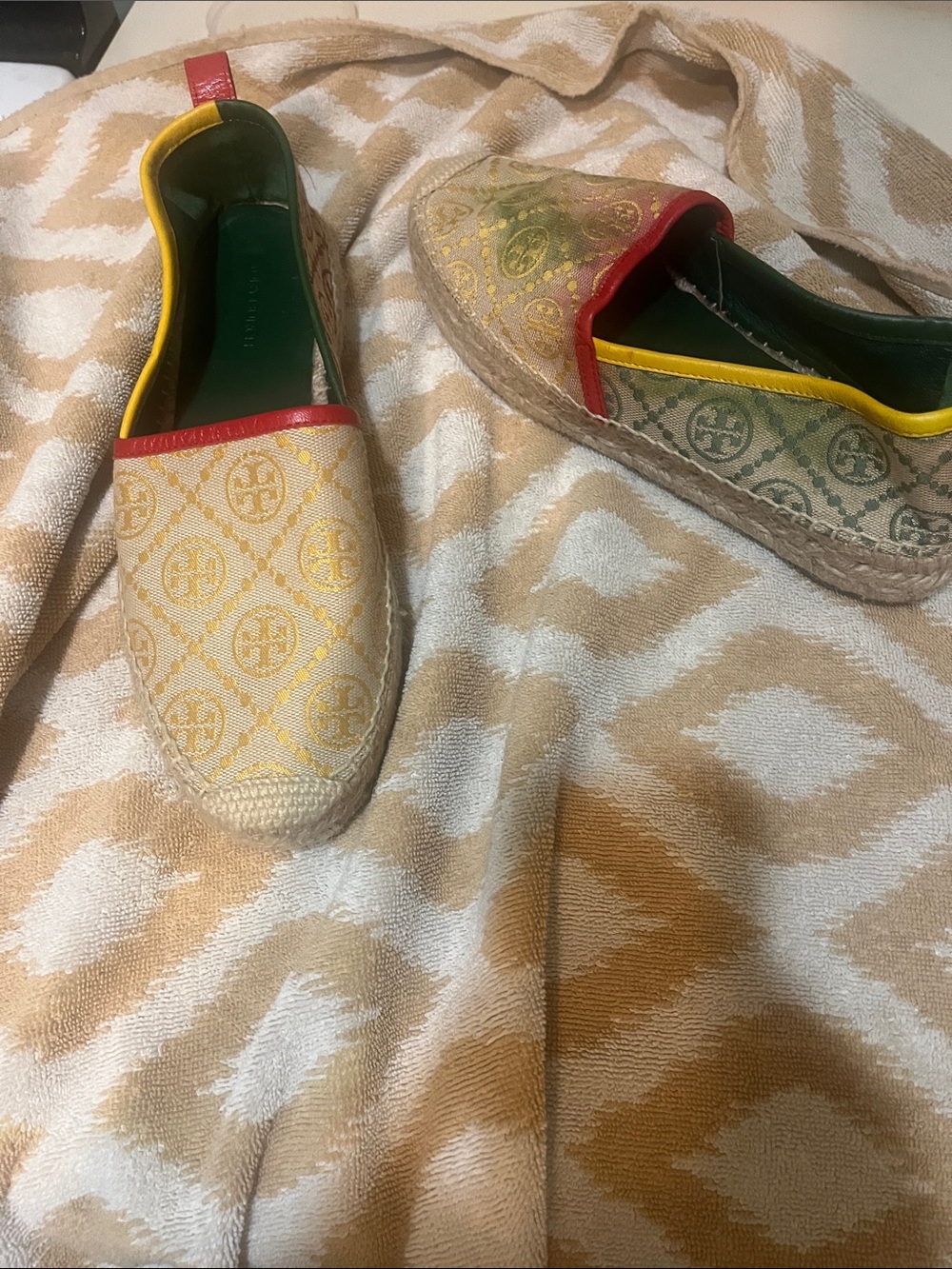 Tory Burch Multi-Color Monogram Espadrille Slip-Ons
